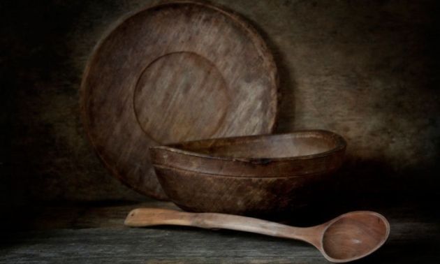 wooden bowl still life